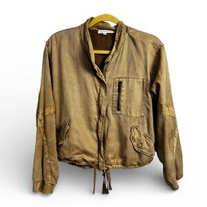 Young Fabulous & Broke YFB Clara Boho Olive  Tencel utility retro jacket size SM